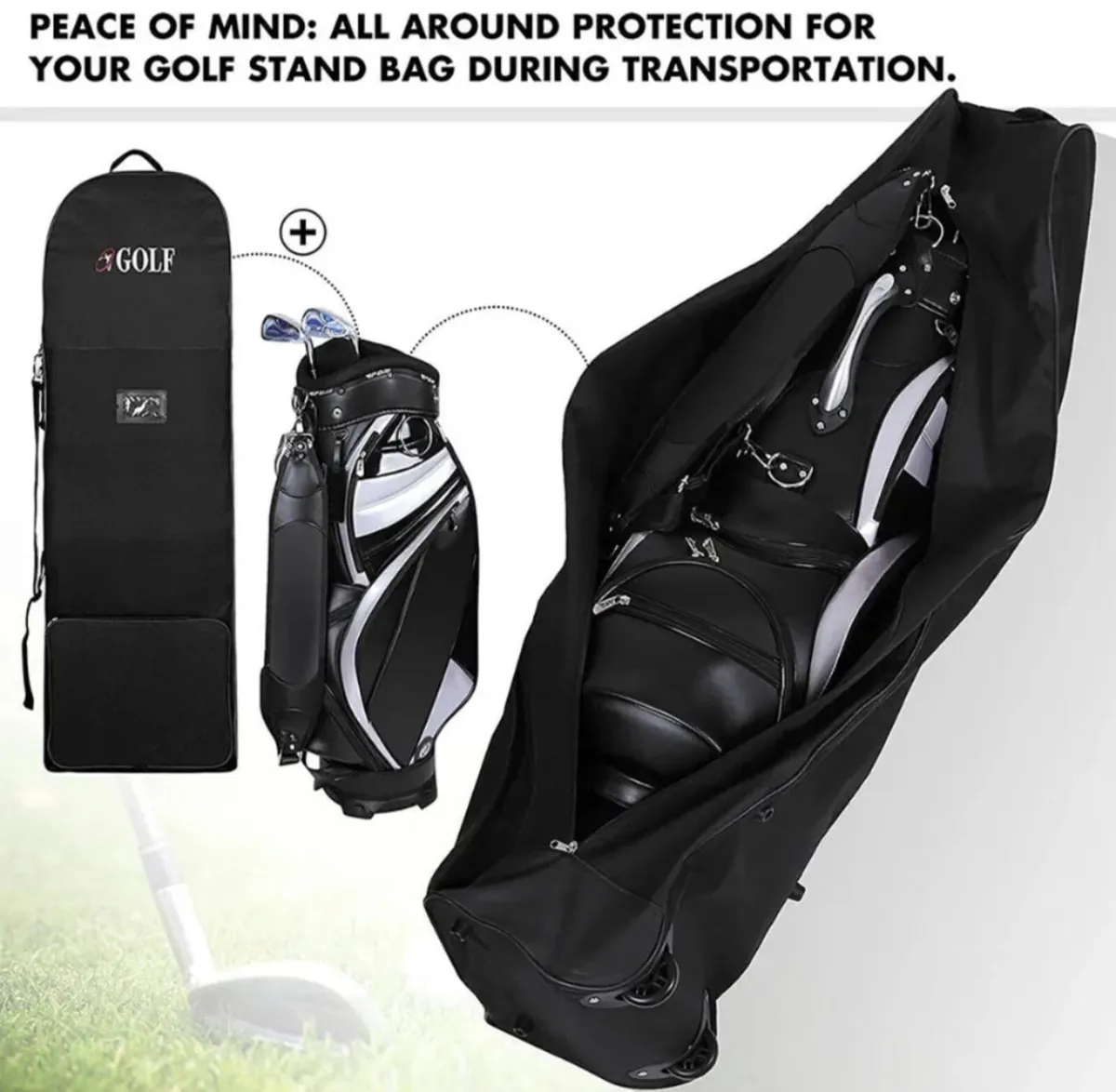 Foldable Golf Travel Bag Case Cover Wth Wheels NEW - Image 2
