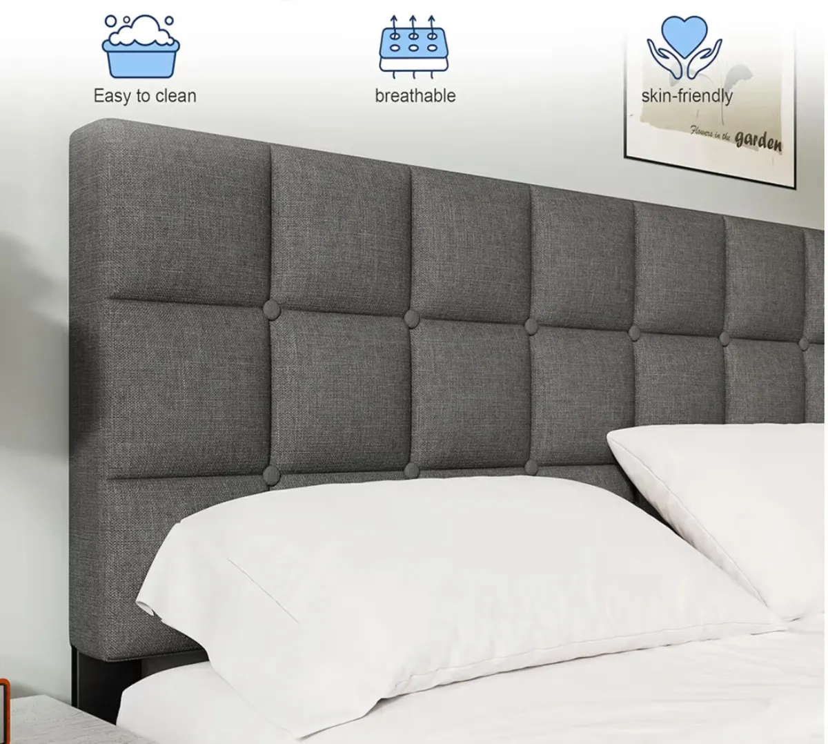 Brand New Unused Grey 4Ft 6” Double Bed Frame - Image 3