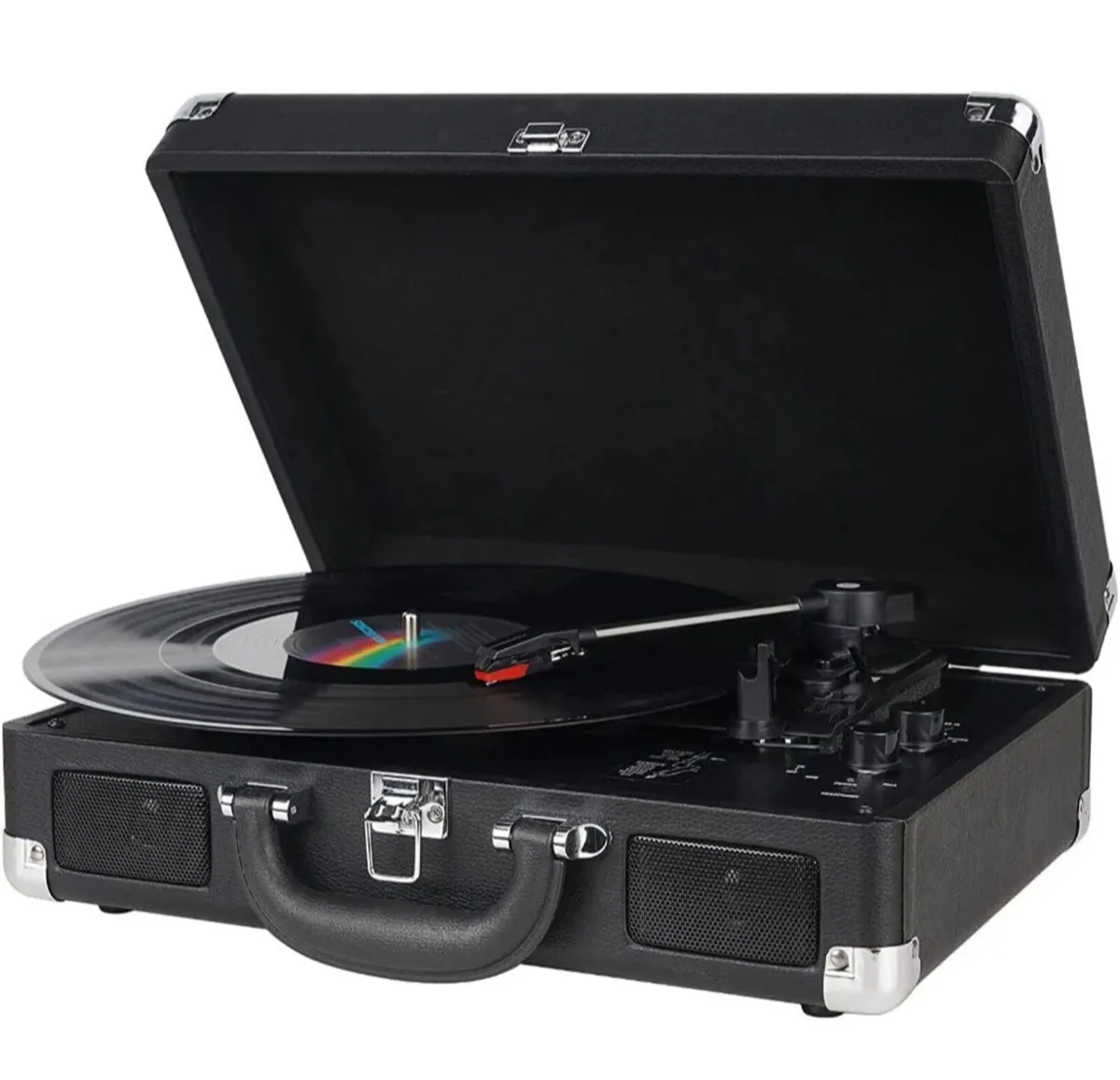 Vinyl Record Player Retro Style with Speakers - Image 2