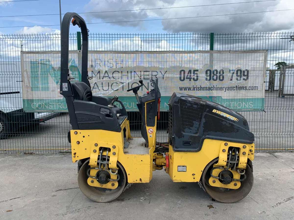 2016 BOMAG BW80AD TWIN DRUM ROLLER FOR AUCTION - Image 3