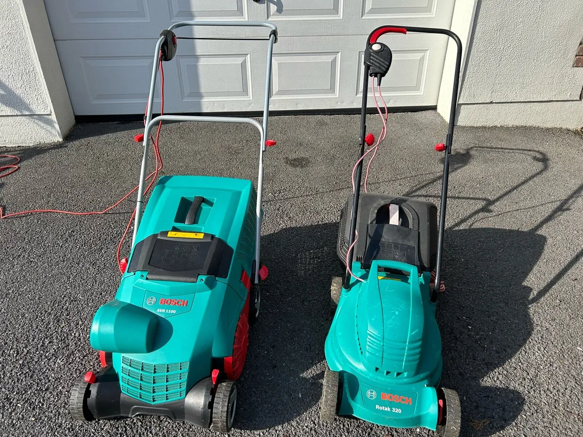 Bosch electric lawnmower & thatcher - Image 1