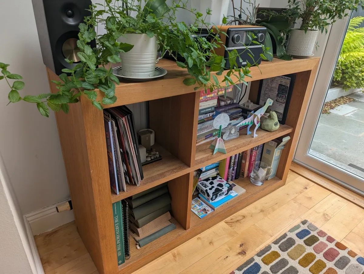Wooden Shelving / Storage unit with 2 side tables - Image 1