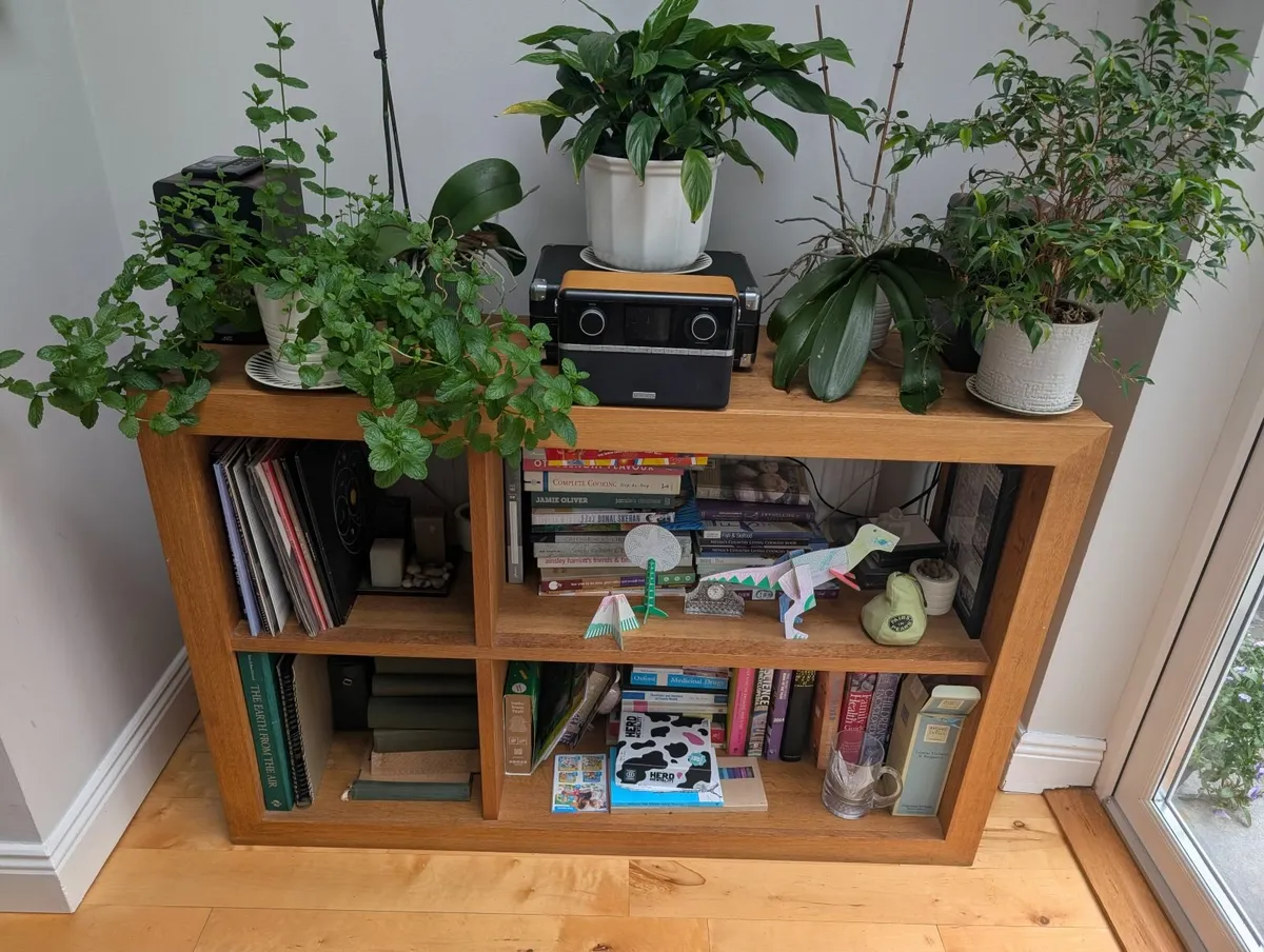 Wooden Shelving / Storage unit with 2 side tables - Image 4
