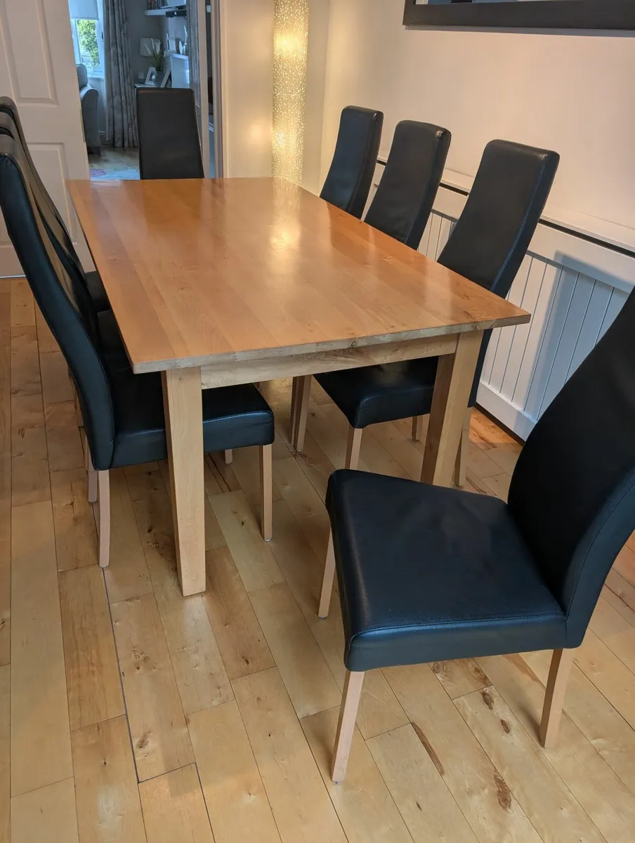 Solid Italian Wood Table and Chairs - Image 3