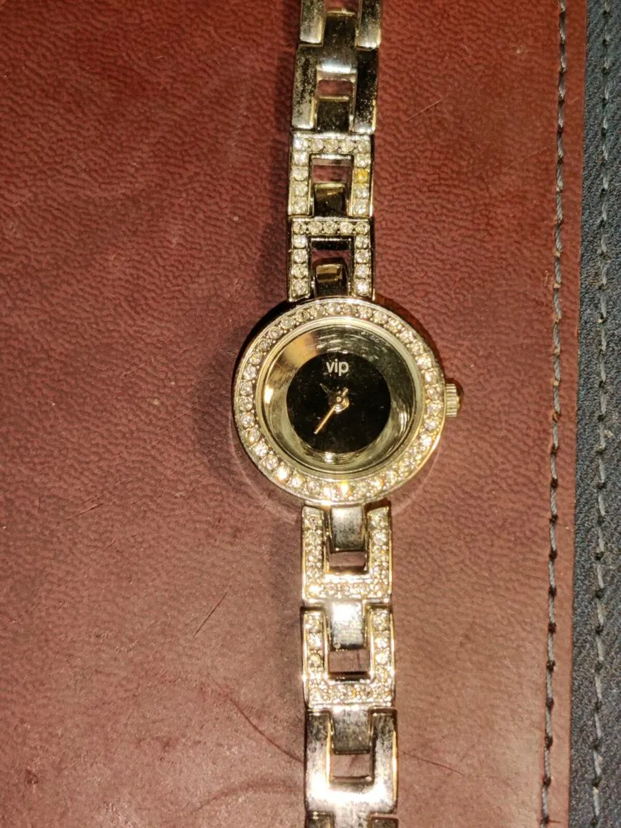 VIP DESIGNER , Ladies Glittery 8"Long Dress Watch - Image 1