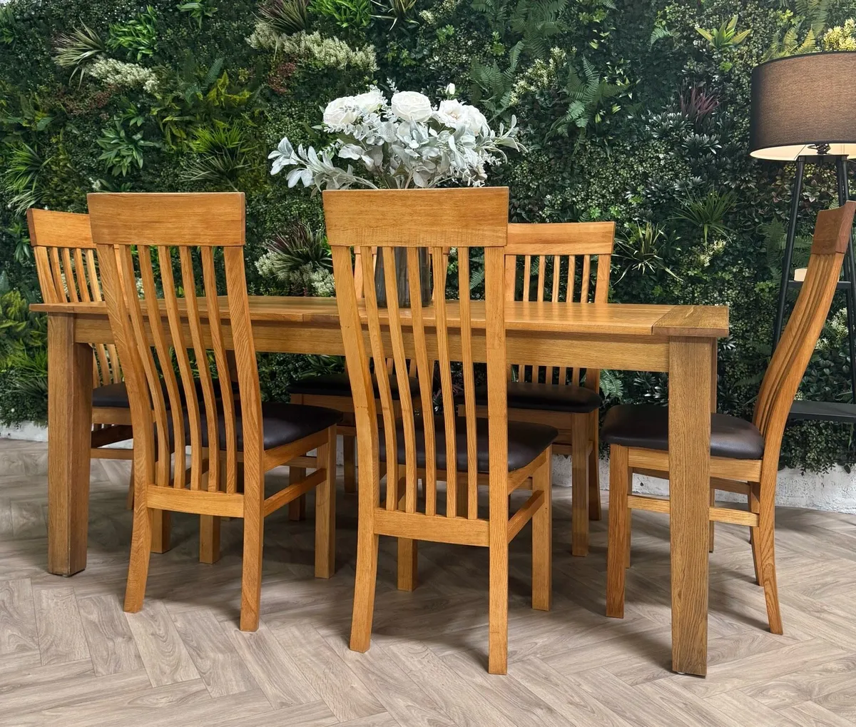 Oak kitchen table & 6 chairs/dining set - Image 2