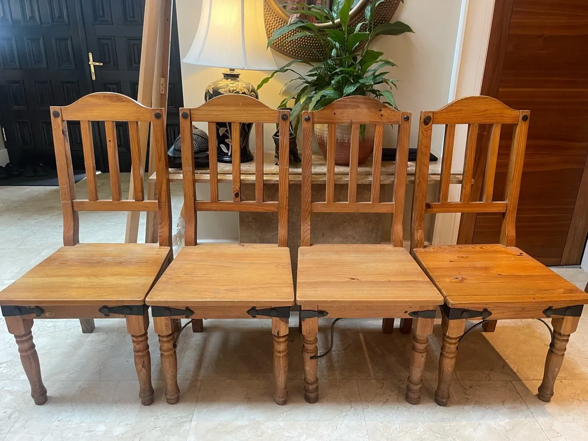 4 x Rustic Farmhouse Style Kitchen Dining Chairs - Image 1