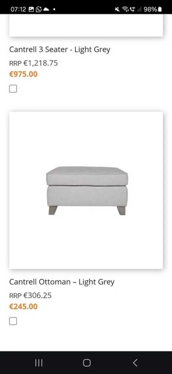 Corner Couch with Ottoman and gray scatter pillows- Like brand new 4months old - Image 3