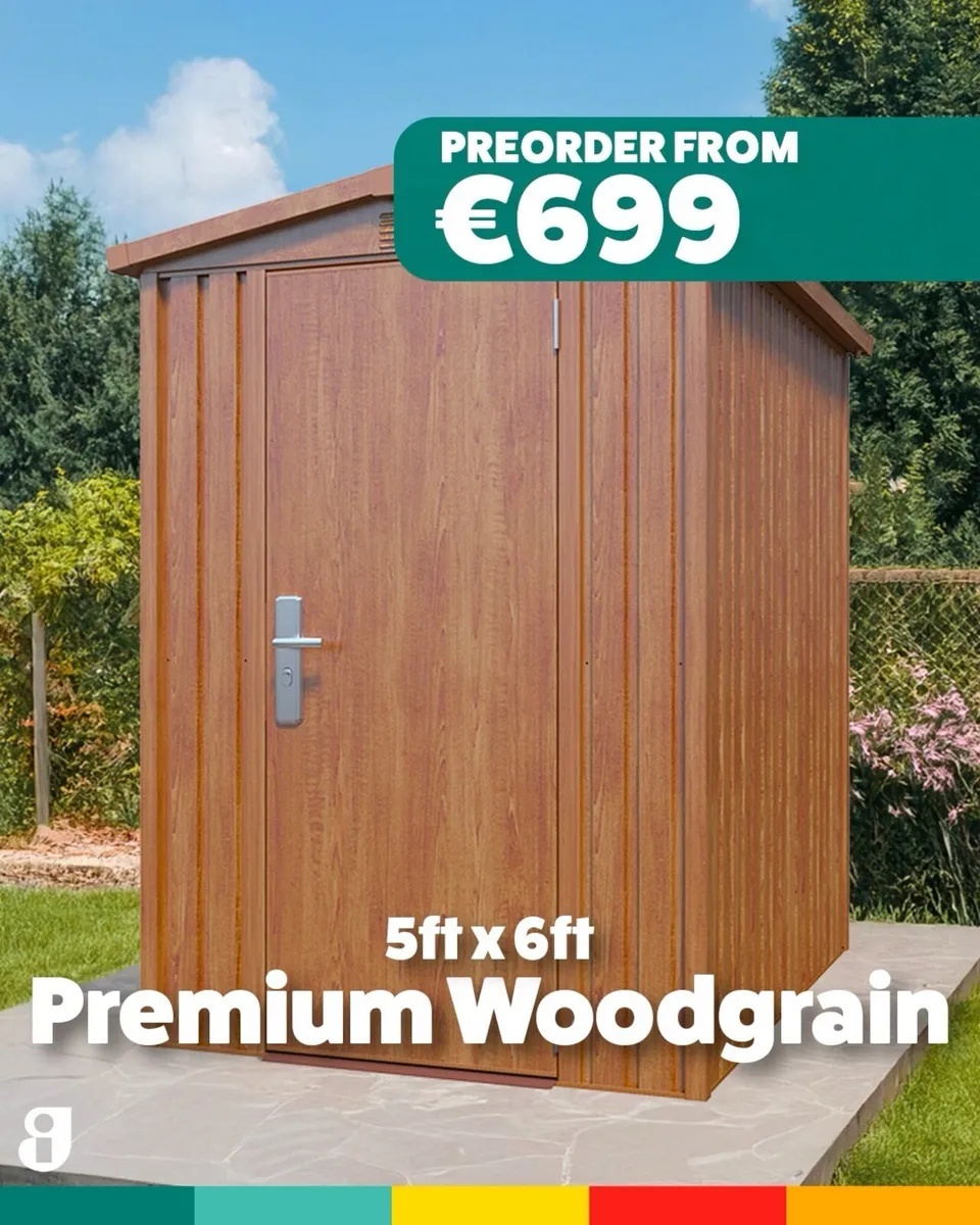 Steel Woodgrain Garden Shed - Image 1