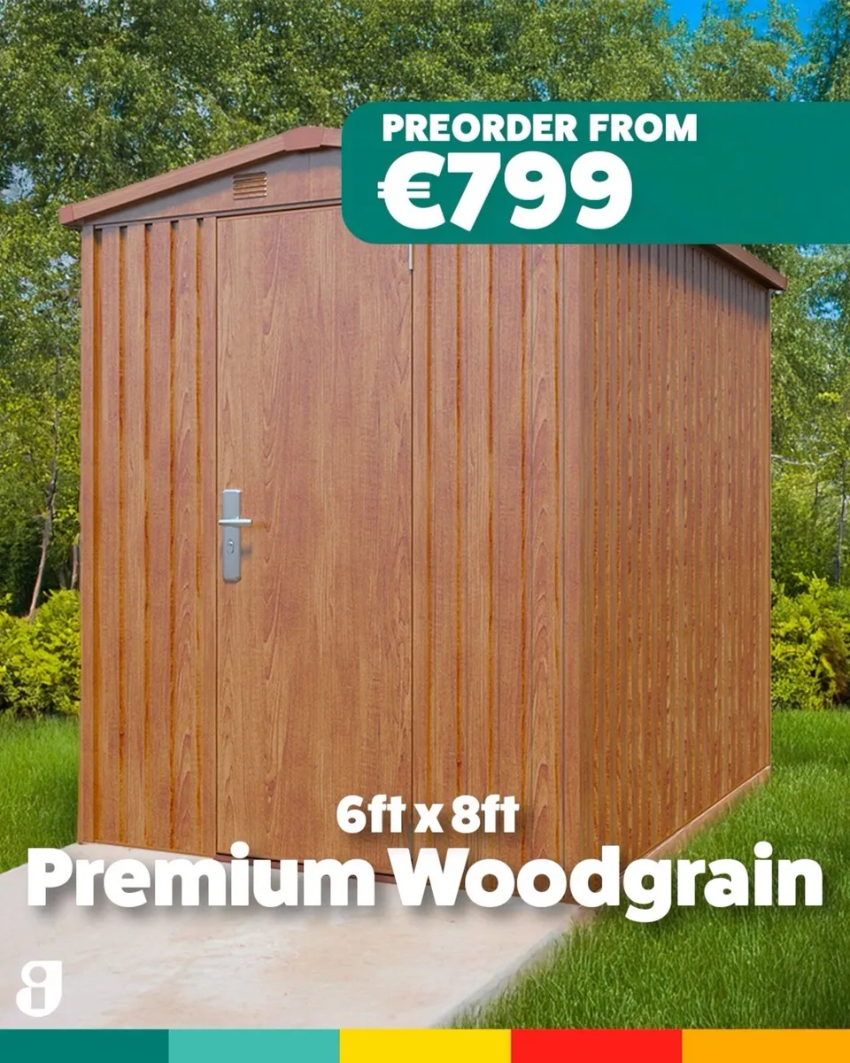 Steel Woodgrain Garden Shed - Image 2