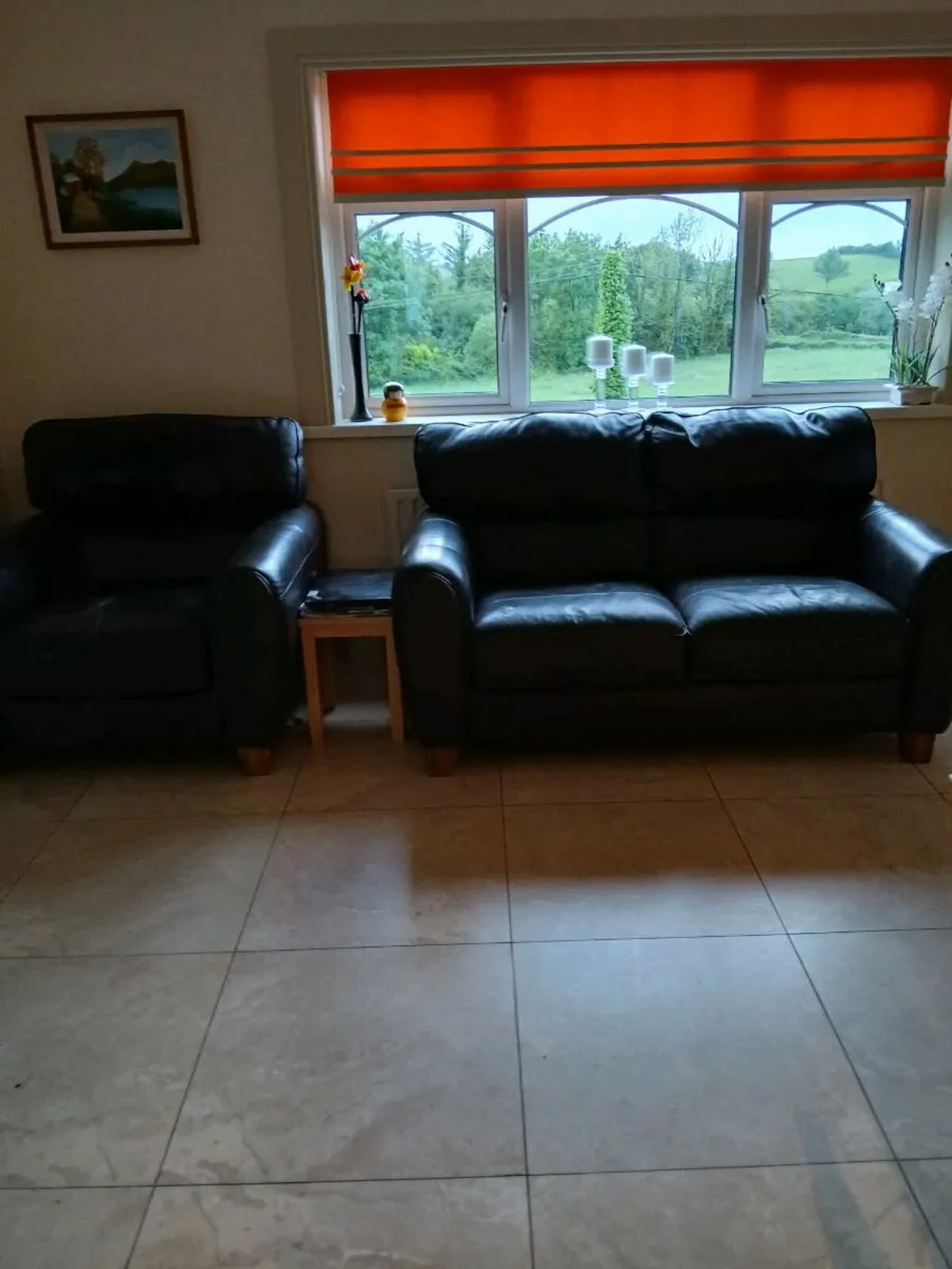 Leather 3 Piece suite 1 2 1 - Image 3