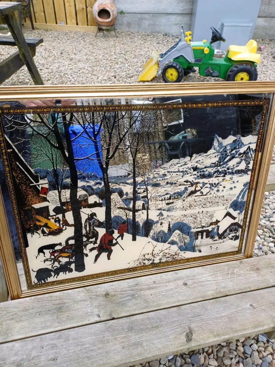 1960s Pieter Bruegel Mirror Painting - Image 1