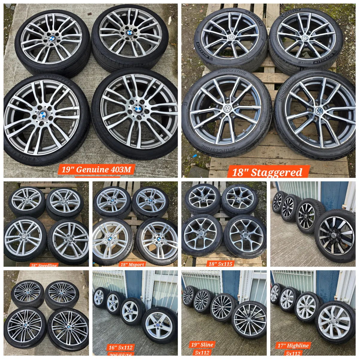 Sets of Alloys for Sale 5x112, 5x120 15"-20" - Image 1