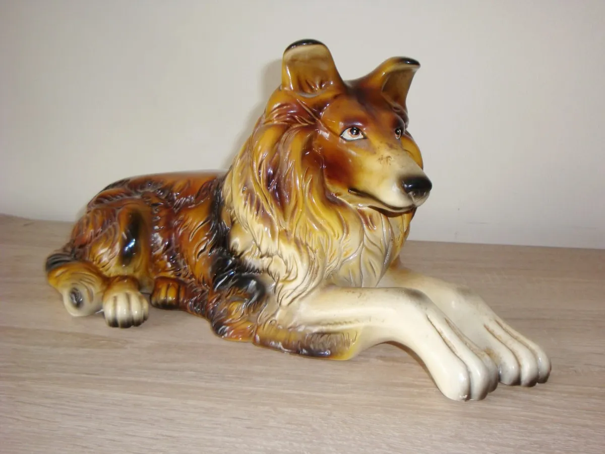 Vintage large ceramic collie dog - Image 1