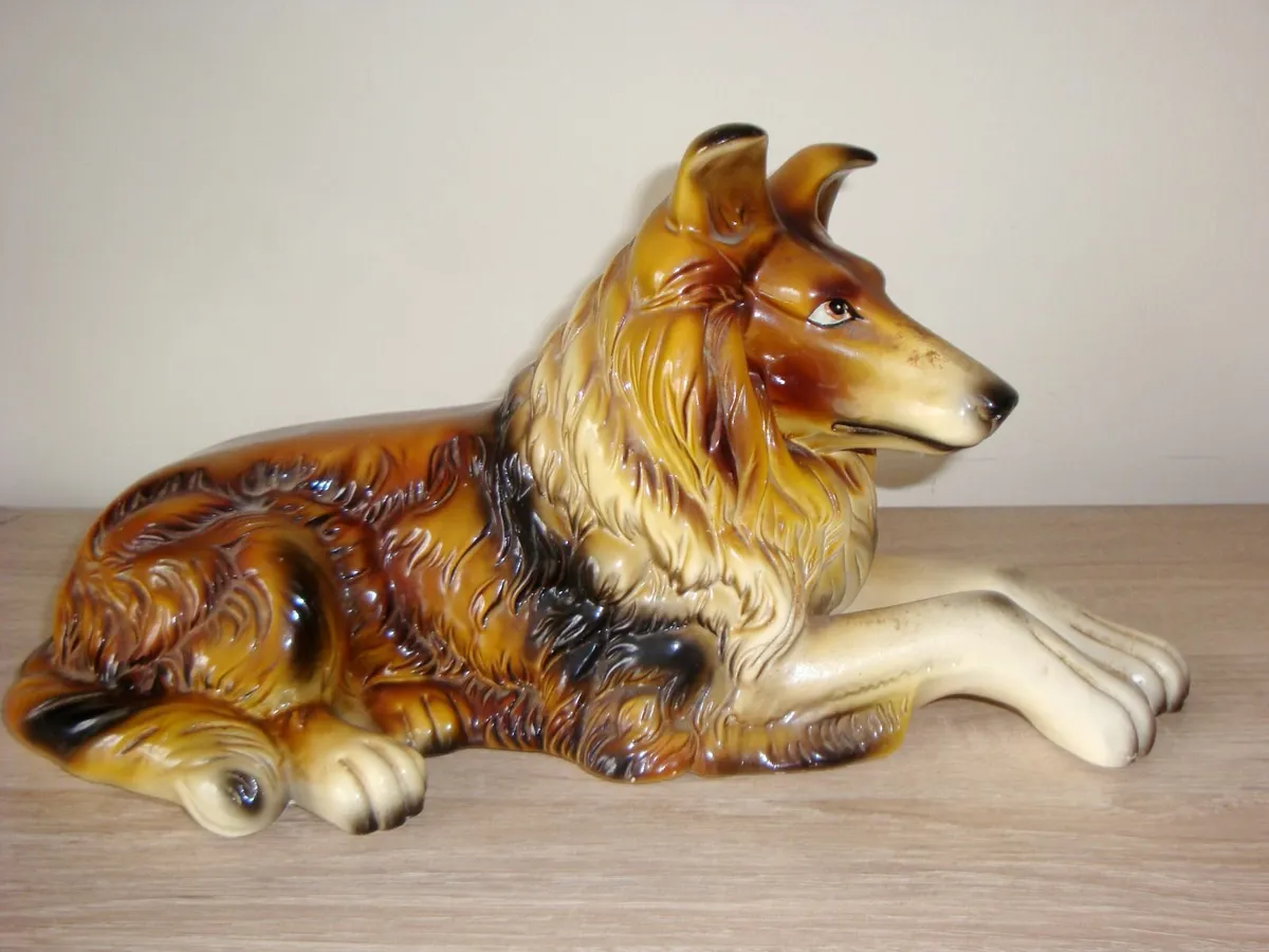 Vintage large ceramic collie dog - Image 3
