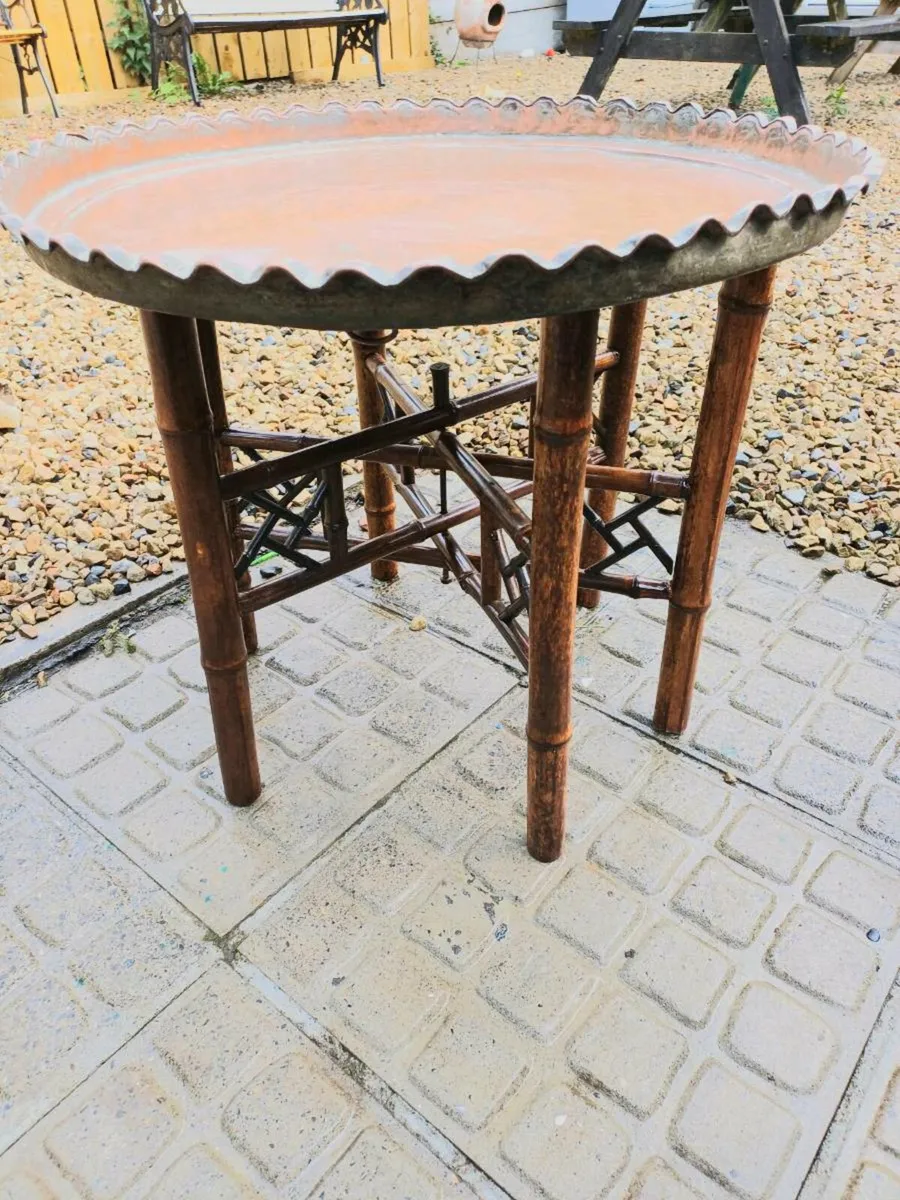Vintage Bamboo Foldup Table - Image 1