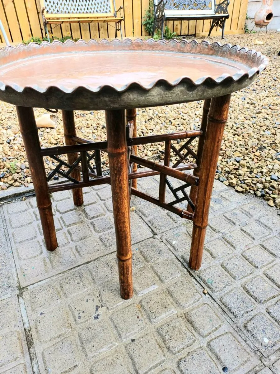 Vintage Bamboo Foldup Table - Image 2