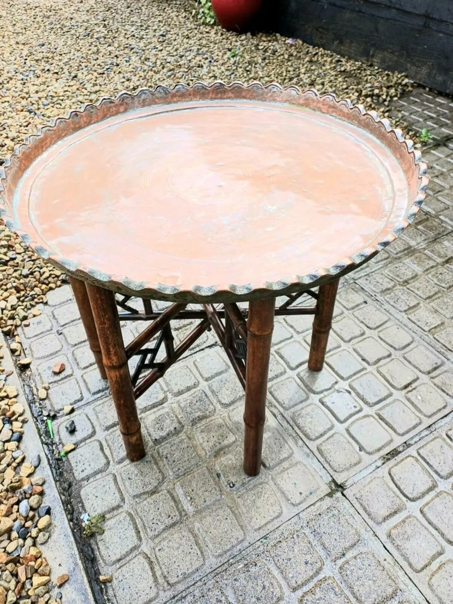 Vintage Bamboo Foldup Table - Image 4