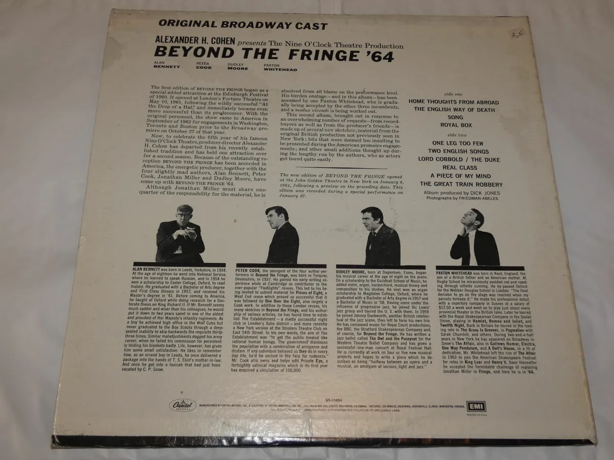 BEYOND THE FRINGE 1964 VOL 2 ORIGINAL BROADWAY - Image 2