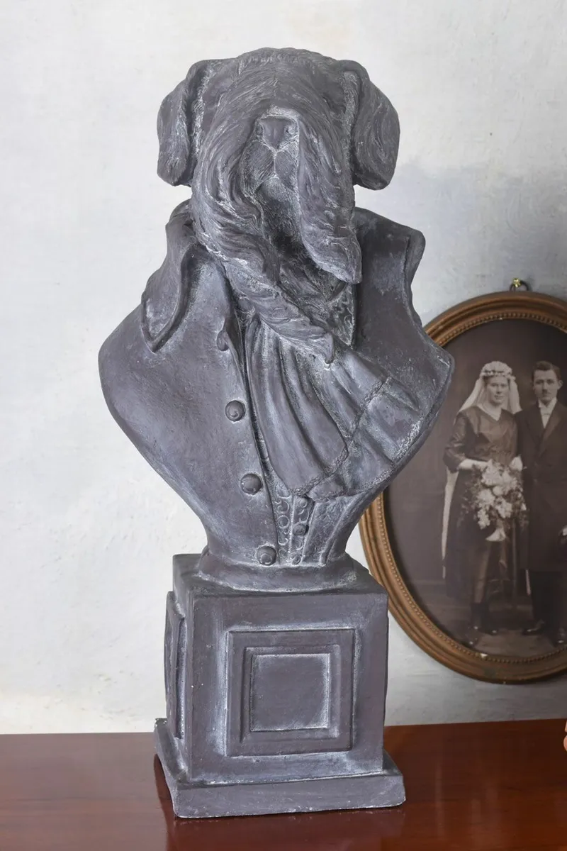 63 cm Dog Bust Garden Sculpture Antique Style Dog - Image 3