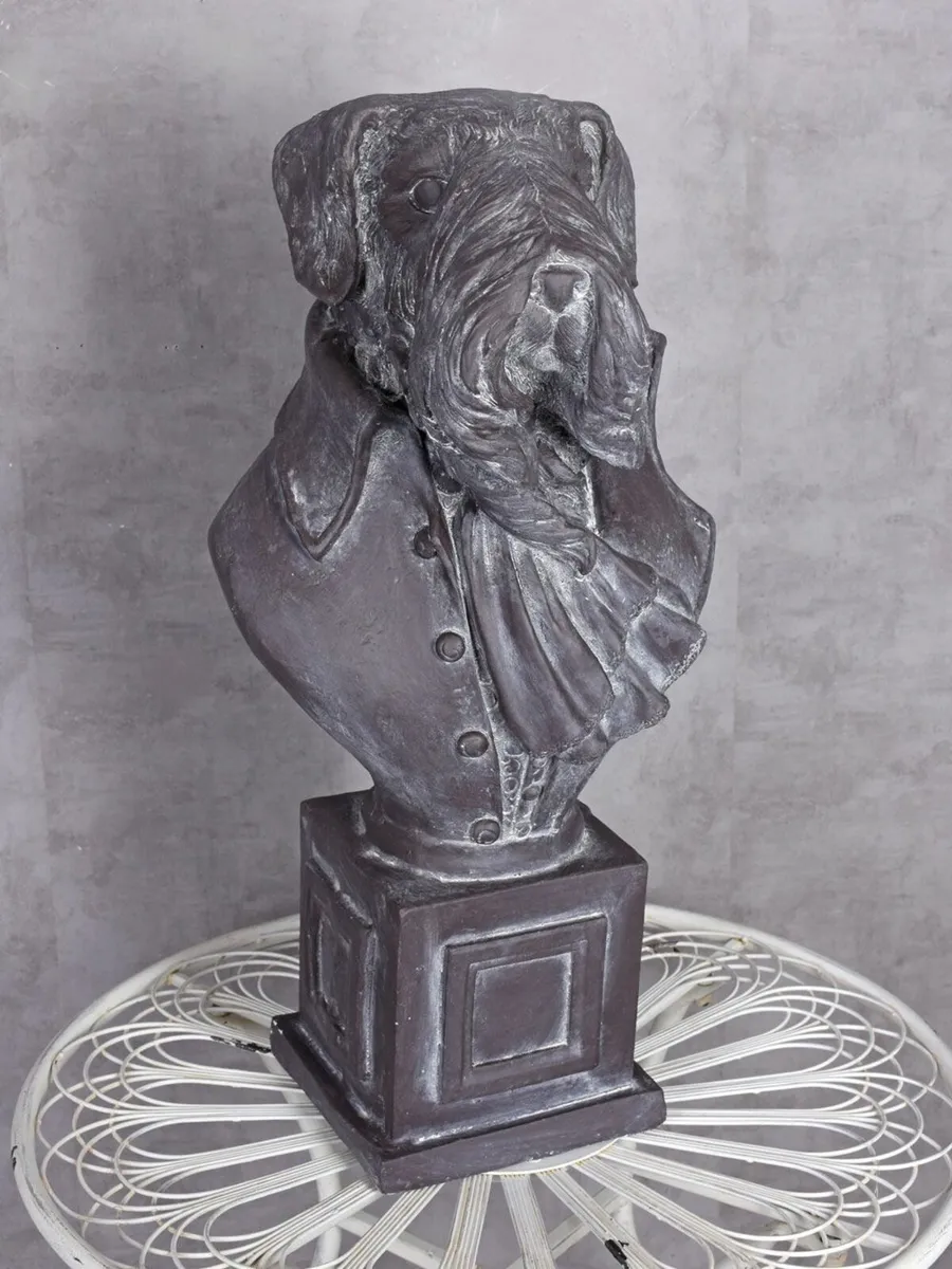 63 cm Dog Bust Garden Sculpture Antique Style Dog - Image 4