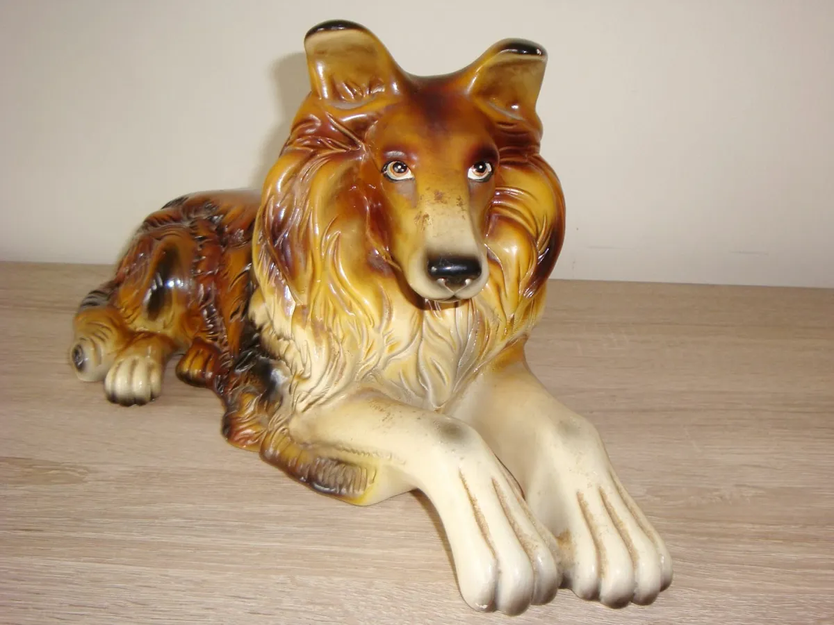 Large ceramic collie dog - Image 1