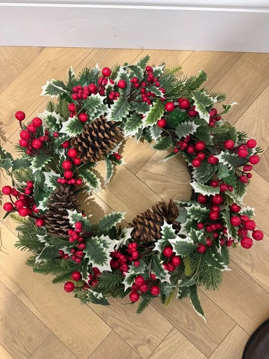 Set 12ft Christmas Tree, Lights, Decoration & Wreaths - Image 4