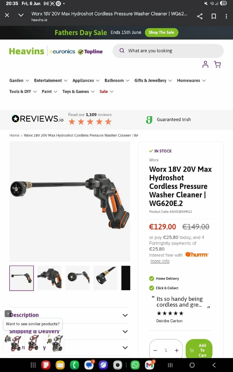 Worx portable power washer - Image 1