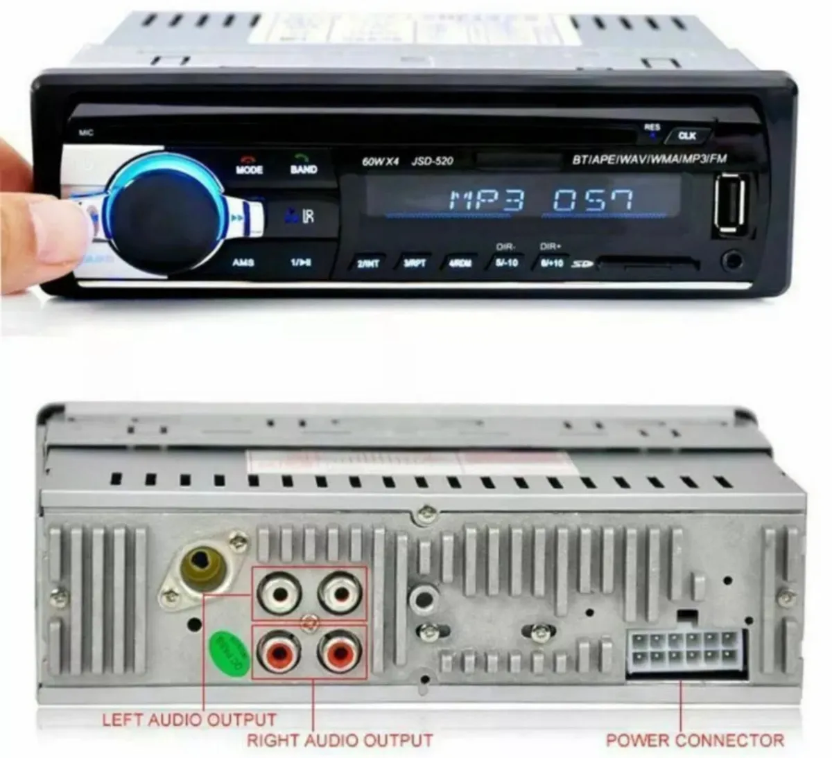 Single 1 Din Car Stereo Bluetooth FM/USB/AUX/MP3 - Image 4