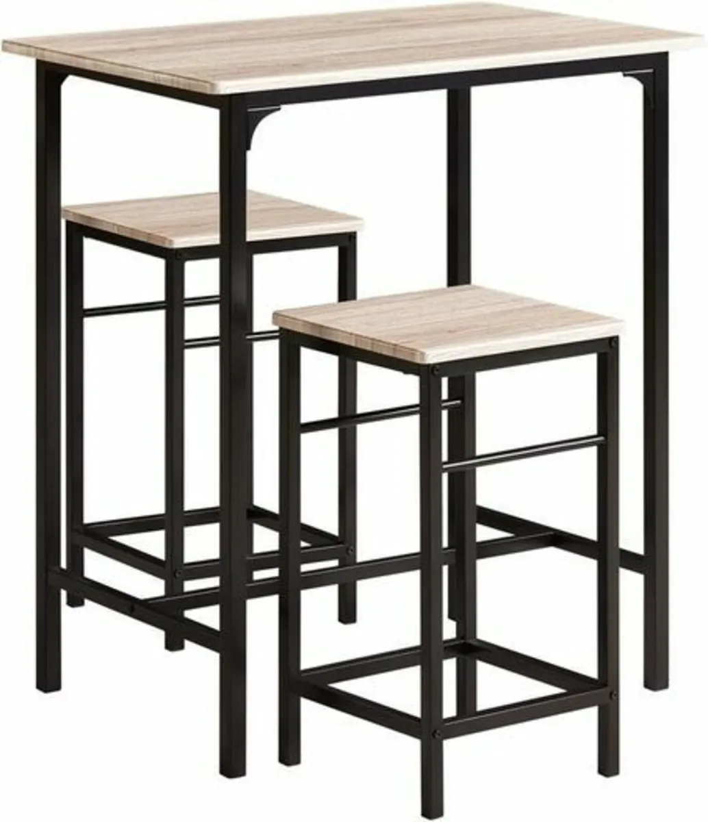 Bar table with 2 stools - Image 2