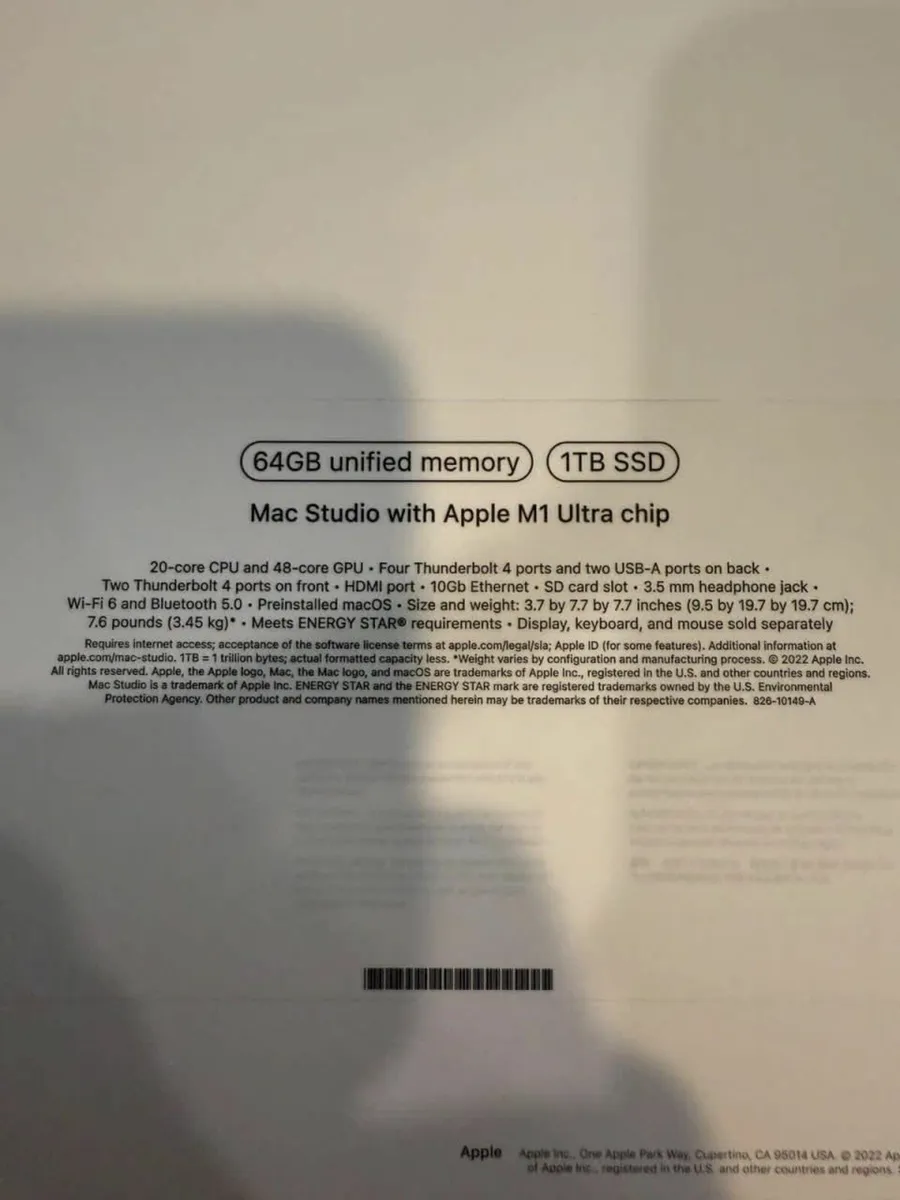 Apple 2022 Mac Studio M1 Ultra 64GB RAM 1TB SSD - Image 3