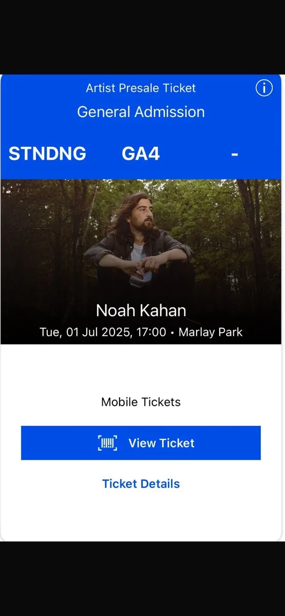 X 2 tickets - Noah Kahan - Marlay Park - 1 July - Image 2
