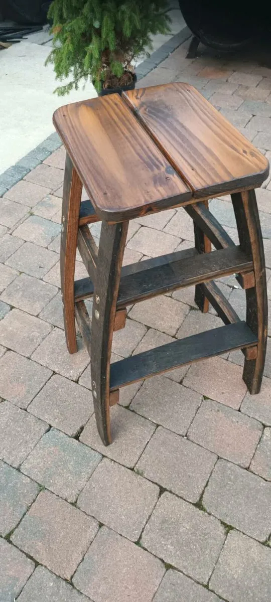 Oak barrel with stools for garden patio bar mancav - Image 2
