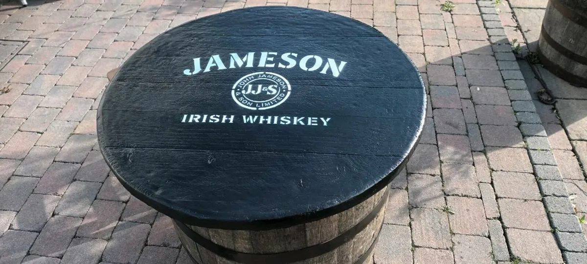Oak barrel with stools for garden patio bar mancav - Image 4