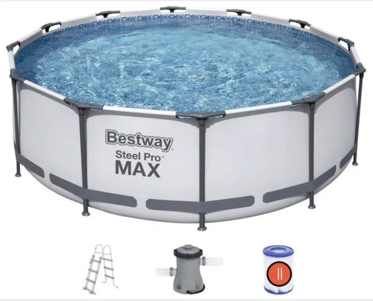 GARDEN POOL WITH PUMP Bestway 366x100 SET WITH lad - Image 4