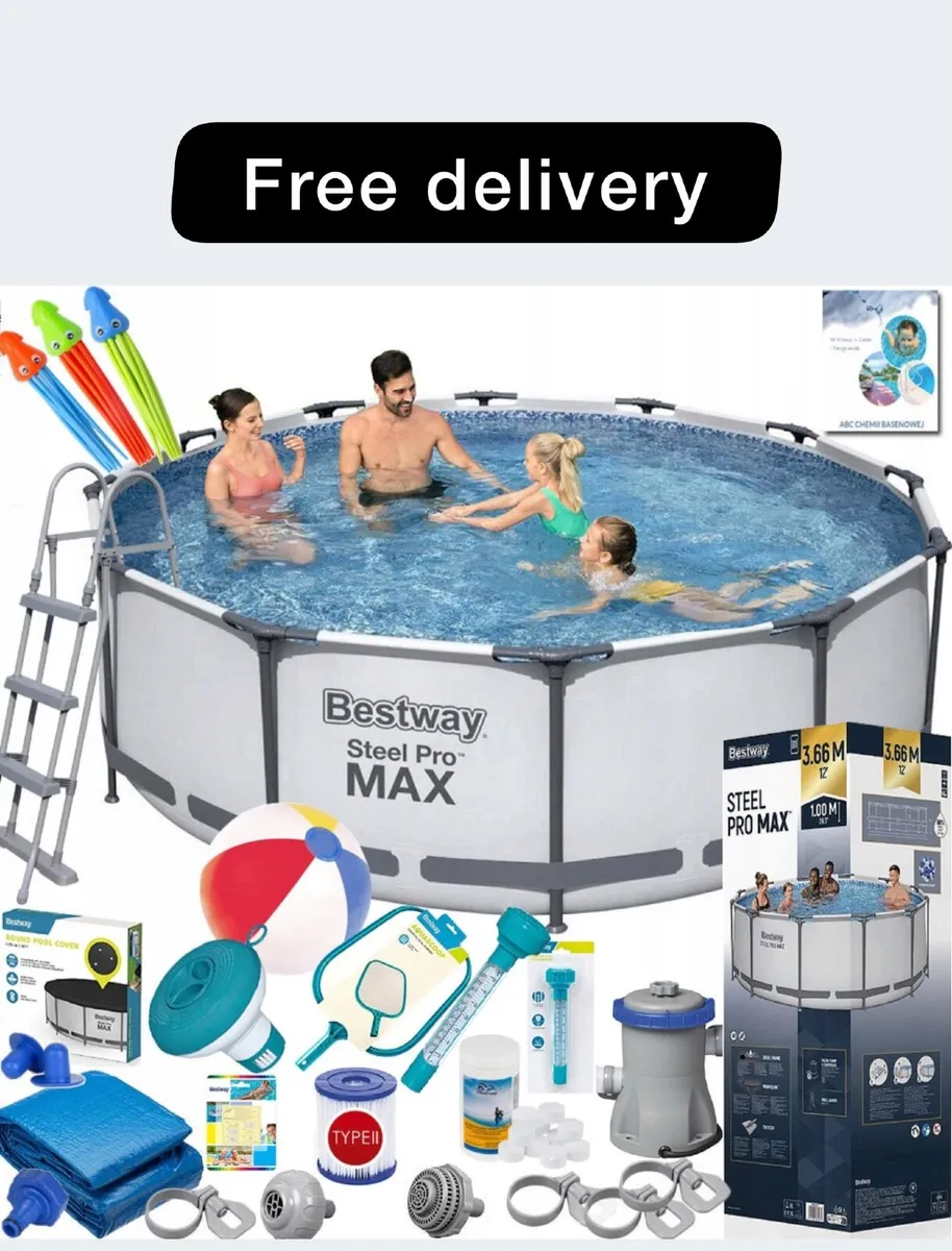 GARDEN POOL WITH PUMP Bestway 366x100 SET WITH lad - Image 1