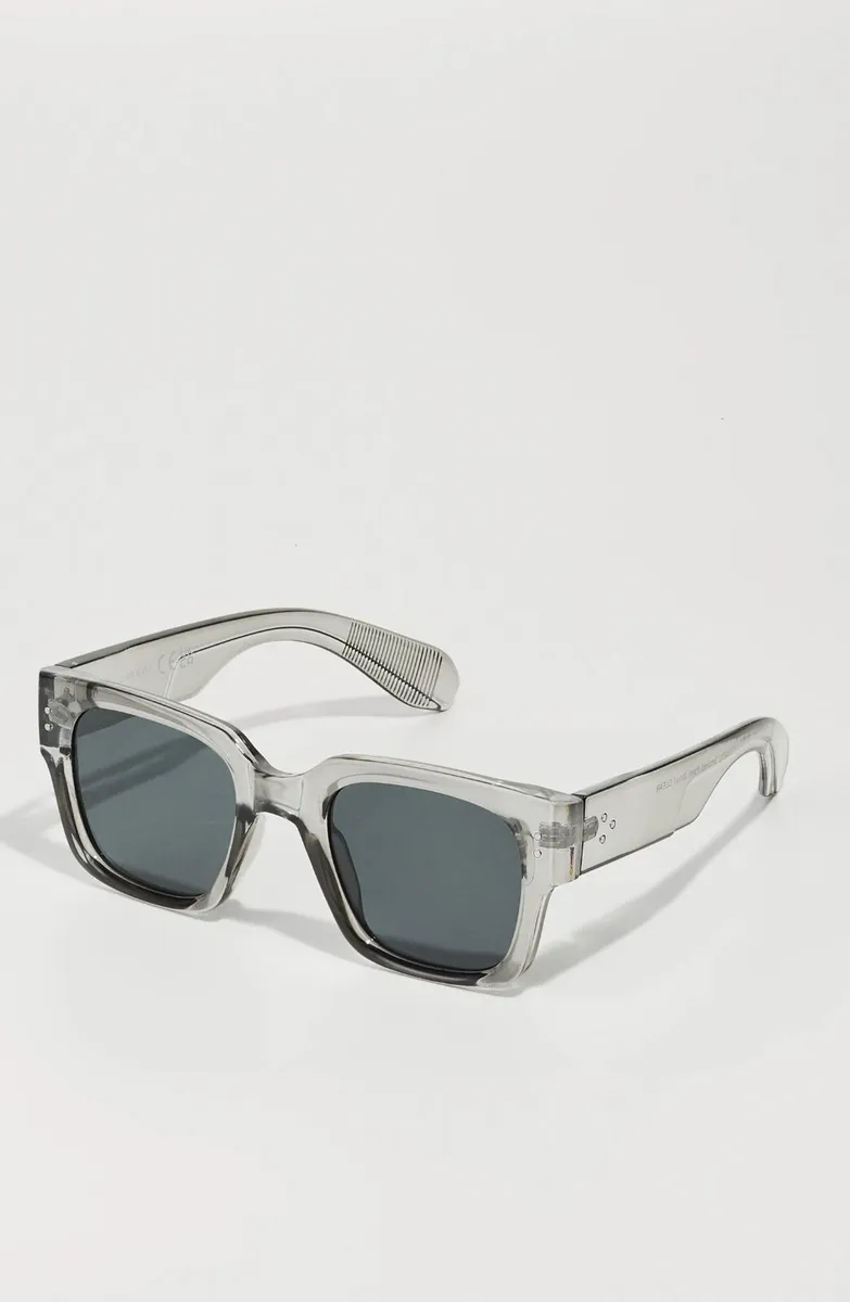 Transparent Grey Frame Sunglasses with Grey Lenses - Image 1