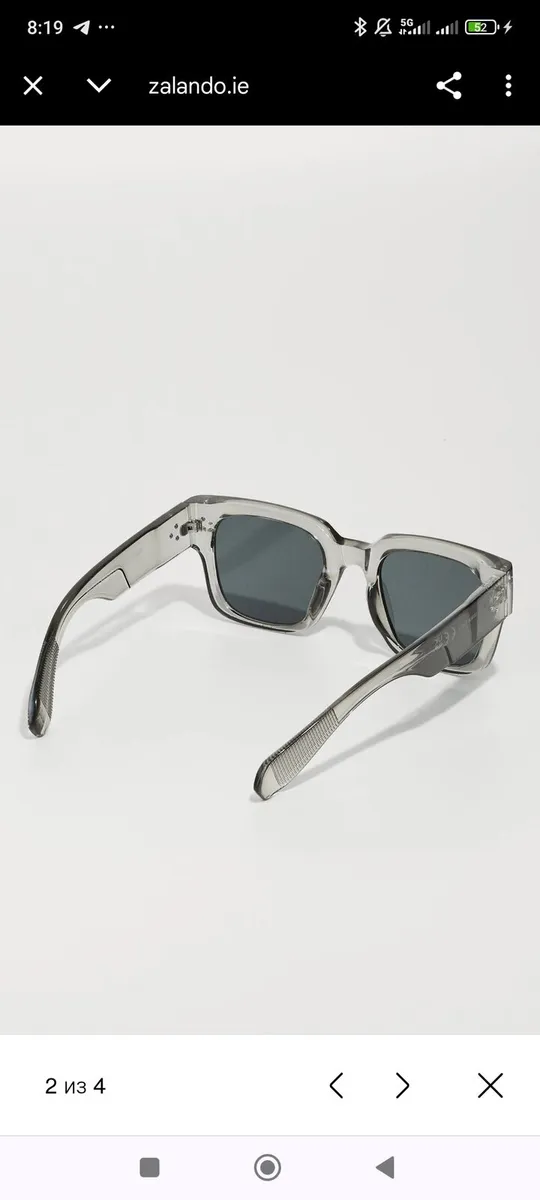 Transparent Grey Frame Sunglasses with Grey Lenses - Image 3
