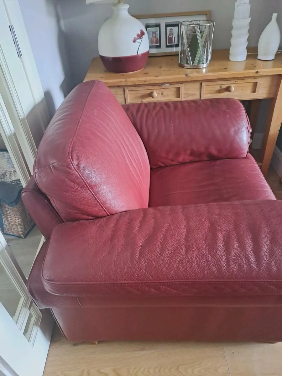 1 seater & 4 Seater Leather Couch - Image 1