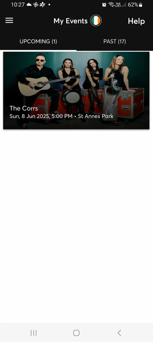 The Corrs, 2 x tickets, 8th of June Fairview Park