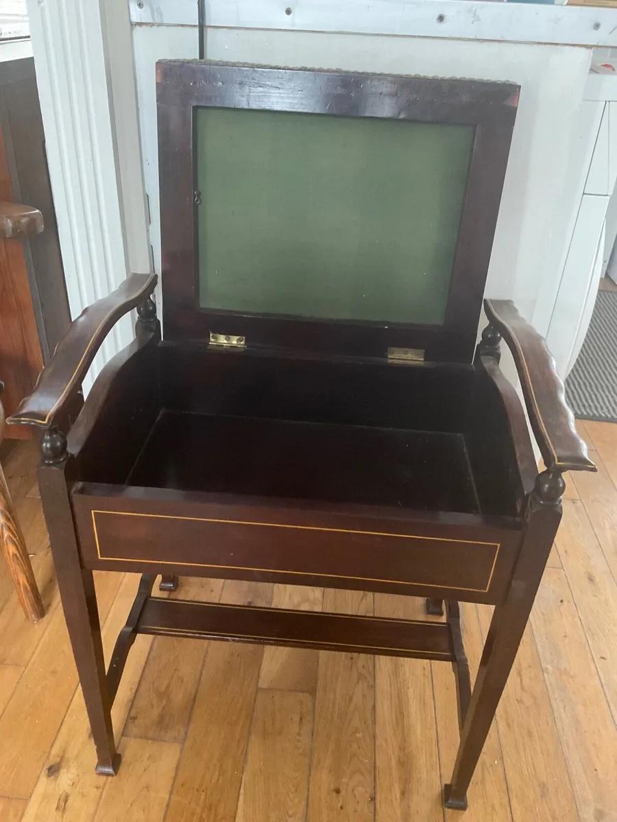Antique inlaid panio stool in perfect condition - Image 3