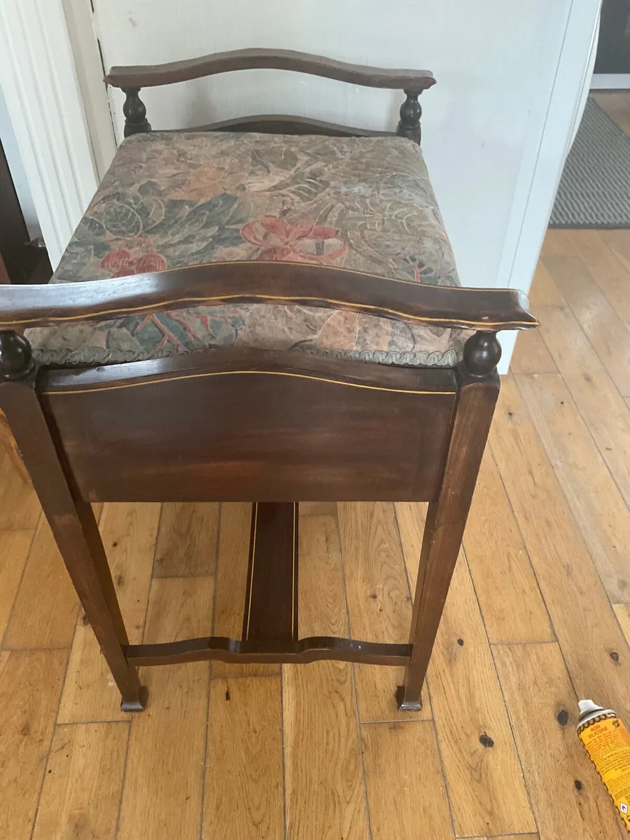 Antique inlaid panio stool in perfect condition - Image 4