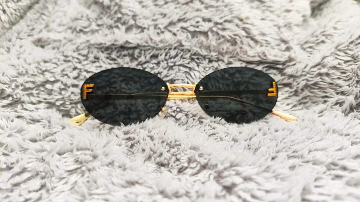 Rimless Oval-Frame Crystal-Embellished Gold-Tone S - Image 1