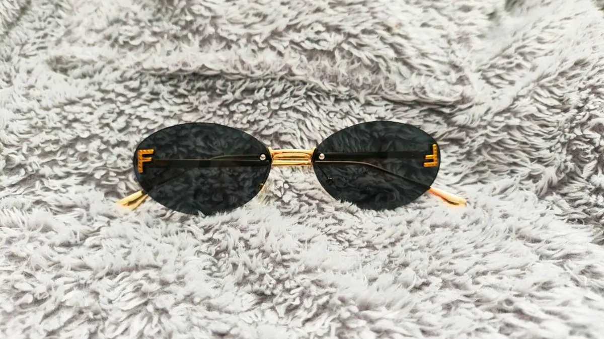 Rimless Oval-Frame Crystal-Embellished Gold-Tone S - Image 2
