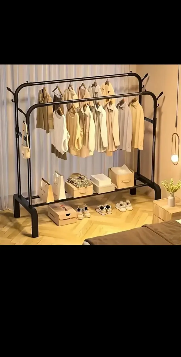 Double clothes rail and shoes rack - Image 1