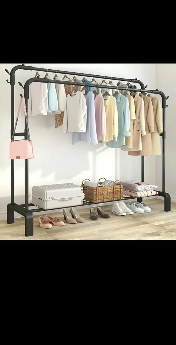 Double clothes rail and shoes rack - Image 2
