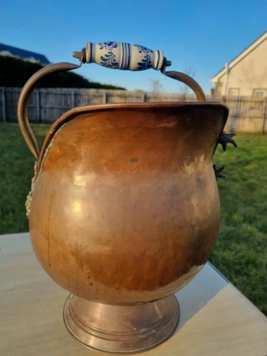 Large Vintage Brass Coal Bucket - Image 4