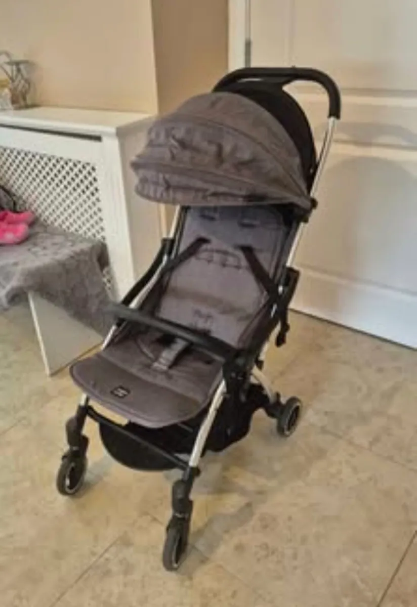 Lightweight Folding Travel Stroller- Gray - Image 3
