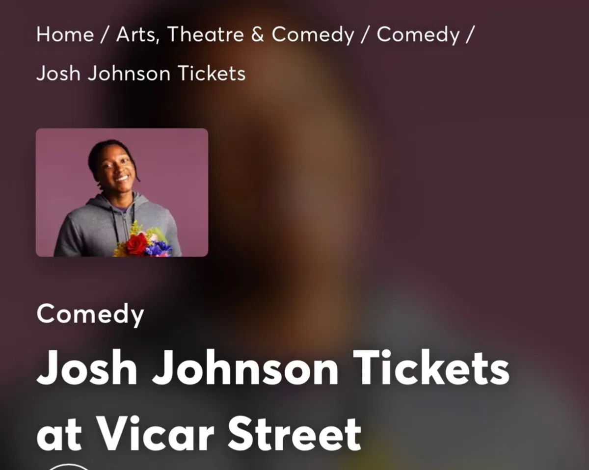 2 x Josh Johnson Dublin Comedy Tickets €100 - Image 1
