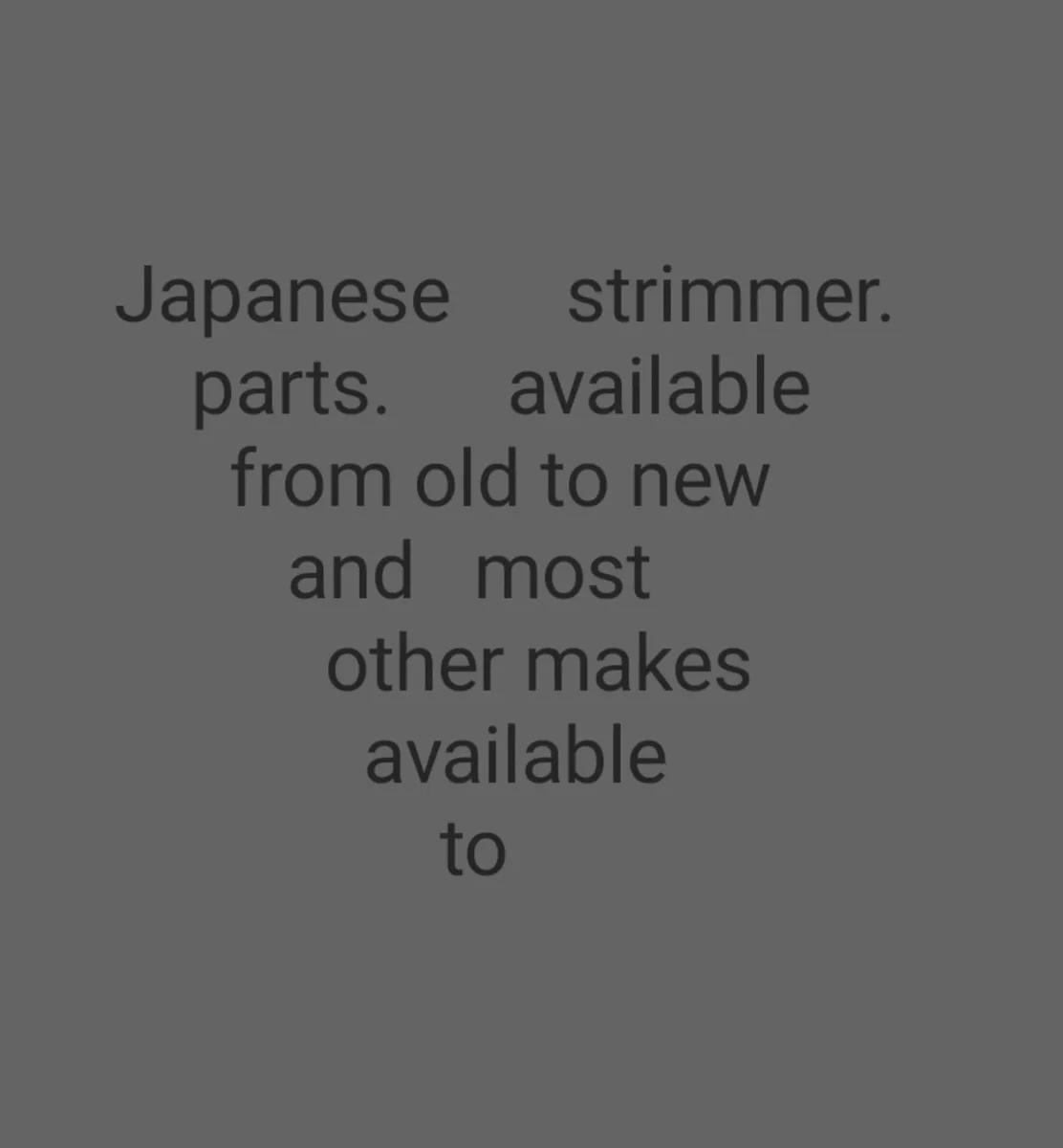 Strimmer hedge trimmer chainsaw parts available.